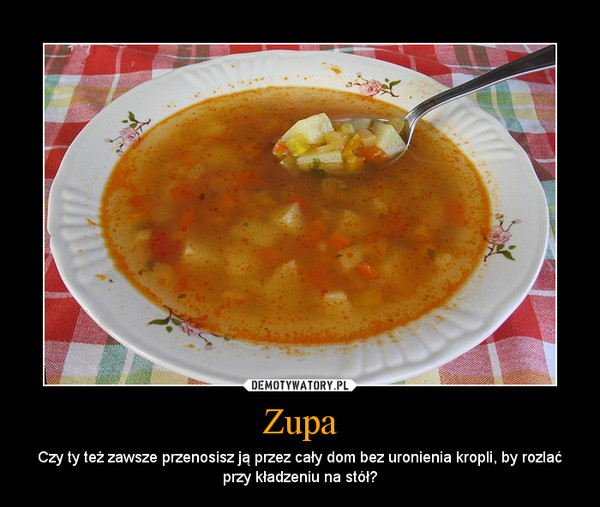 Zupa – Czy ty też zawsze przenosisz ją przez cały dom bez uronienia kropli, by rozlać przy kładzeniu na stół? 
