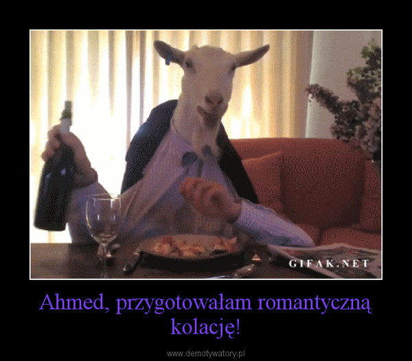Ahmed, przygotowałam romantyczną kolację! –  