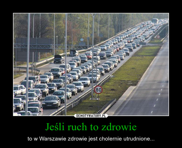 Jeśli ruch to zdrowie – to w Warszawie zdrowie jest cholernie utrudnione... 