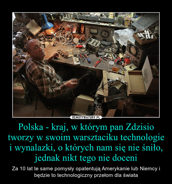 Polska - kraj, w którym pan Zdzisio tworzy w swoim warsztaciku technologie i wynalazki, o których nam się nie śniło, jednak nikt tego nie doceni