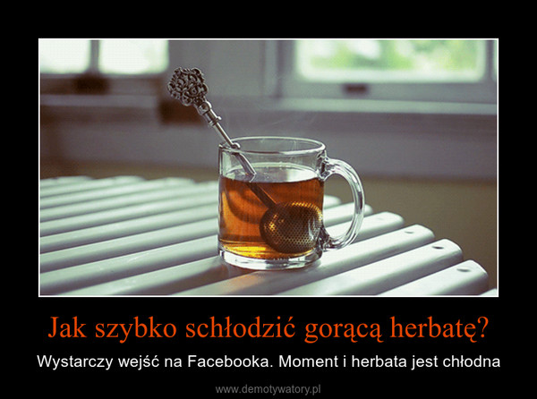 Jak szybko schłodzić gorącą herbatę? – Wystarczy wejść na Facebooka. Moment i herbata jest chłodna 