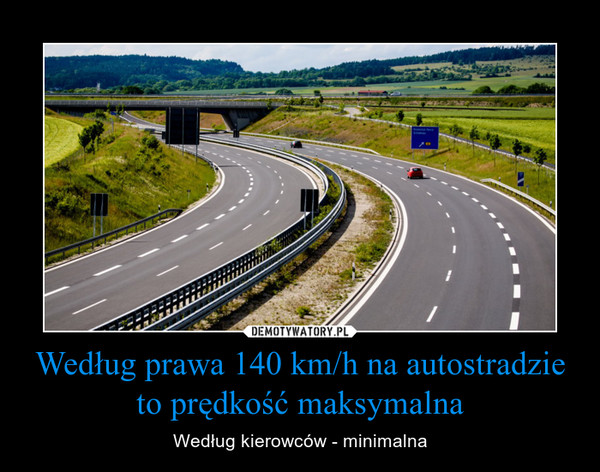 Według prawa 140 km/h na autostradzie to prędkość maksymalna – Według kierowców - minimalna 