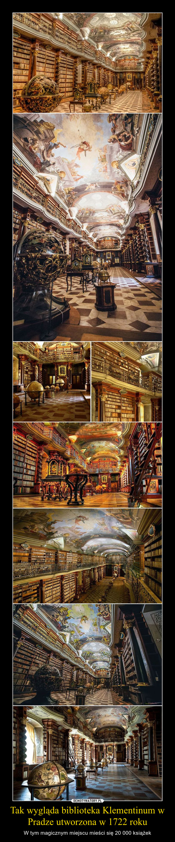 Tak wygląda biblioteka Klementinum w Pradze utworzona w 1722 roku – W tym magicznym miejscu mieści się 20 000 książek 