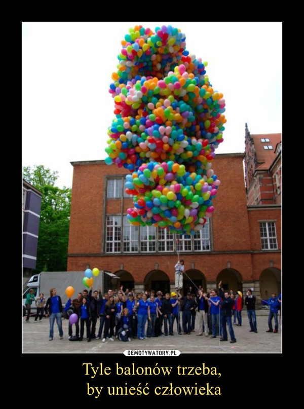 Tyle balonów trzeba,
 by unieść człowieka