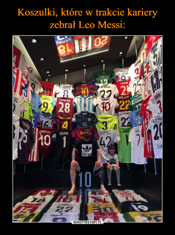 Koszulki, które w trakcie kariery zebrał Leo Messi: