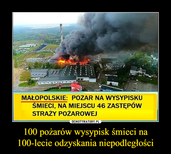 100 pożarów wysypisk śmieci na 100-lecie odzyskania niepodległości –  