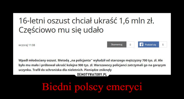 Biedni polscy emeryci