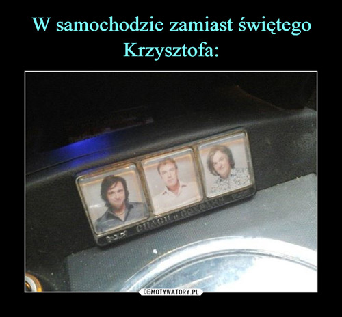 W samochodzie zamiast świętego Krzysztofa: