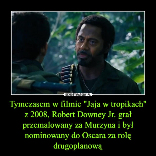 Tymczasem w filmie "Jaja w tropikach" z 2008, Robert Downey Jr. grał przemalowany za Murzyna i był nominowany do Oscara za rolę drugoplanową