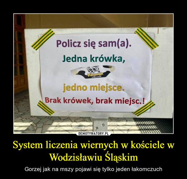 System liczenia wiernych w kościele w Wodzisławiu Śląskim – Gorzej jak na mszy pojawi się tylko jeden łakomczuch 