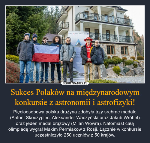 Sukces Polaków na międzynarodowym konkursie z astronomii i astrofizyki!