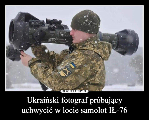 Ukraiński fotograf próbującyuchwycić w locie samolot IŁ-76 –  