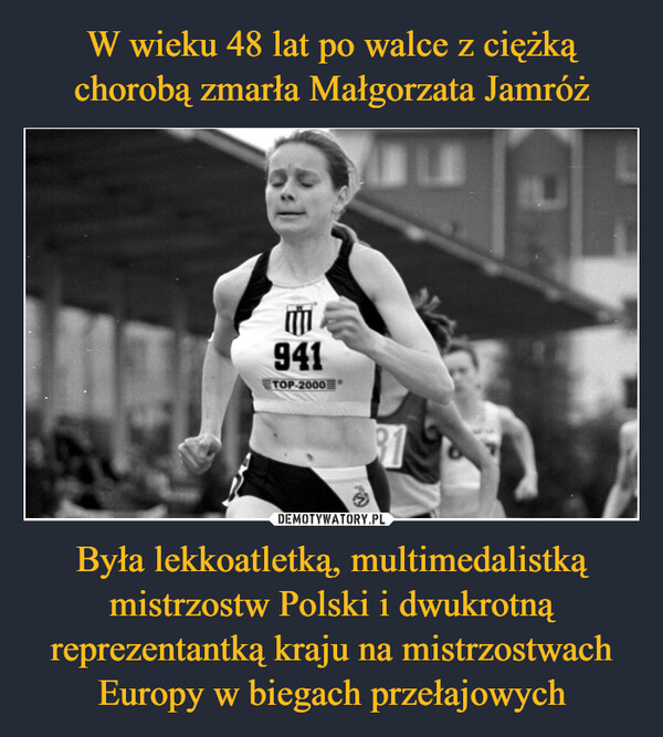 Była lekkoatletką, multimedalistką mistrzostw Polski i dwukrotną reprezentantką kraju na mistrzostwach Europy w biegach przełajowych –  