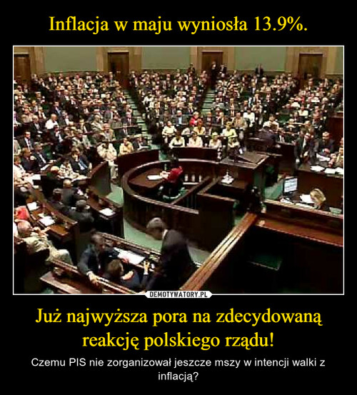 Inflacja w maju wyniosła 13.9%. Już najwyższa pora na zdecydowaną reakcję polskiego rządu!
