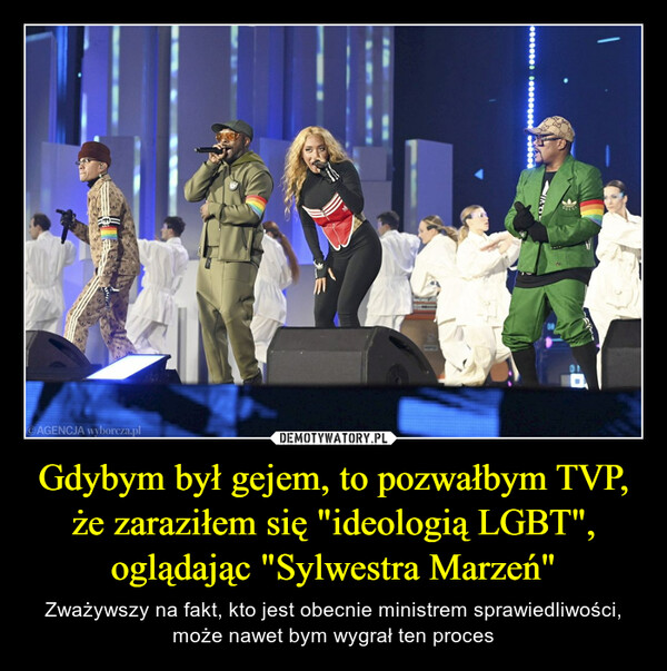 Gdybym był gejem, to pozwałbym TVP, że zaraziłem się "ideologią LGBT", oglądając "Sylwestra Marzeń" – Zważywszy na fakt, kto jest obecnie ministrem sprawiedliwości, może nawet bym wygrał ten proces 